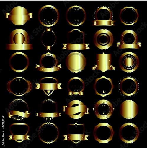 set of premium retro vintage badge logo design vector template