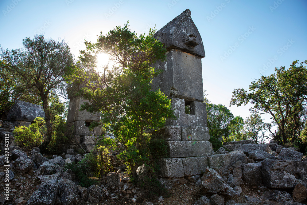 Ruins of the ancient city of Kyaneai, Turkey Ruins of the ancient city of Kyaneai, Turkey