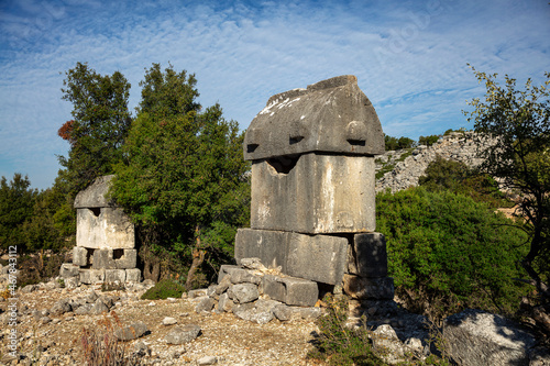 Ruins of the ancient city of Kyaneai, Turkey photo