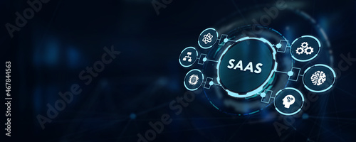 Software as a Service SaaS. Software concept. Business, modern technology, internet and networking concept. 3d illustration photo
