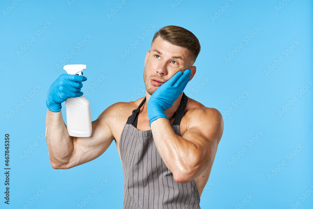 cleaner cleaning supplies service hygiene blue background housework cleaner cleaning supplies service hygiene blue background housework