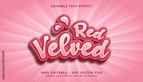 red velvet 3d text effect and editable text effect