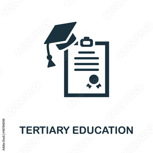 Tertiary Education icon. Monochrome sign from university collection. Creative Tertiary Education icon illustration for web design, infographics and more
