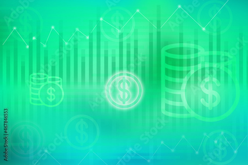 2d rendering dollar business graph background
