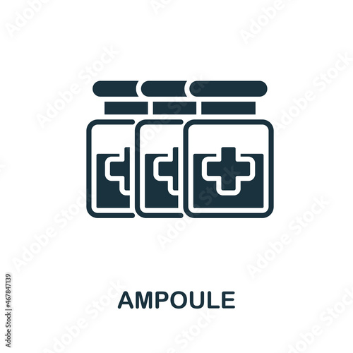 Ampoule icon. Monochrome sign from vaccination collection. Creative Ampoule icon illustration for web design, infographics and more