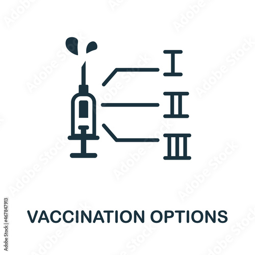 Vaccination Options icon. Monochrome sign from vaccination collection. Creative Vaccination Options icon illustration for web design, infographics and more