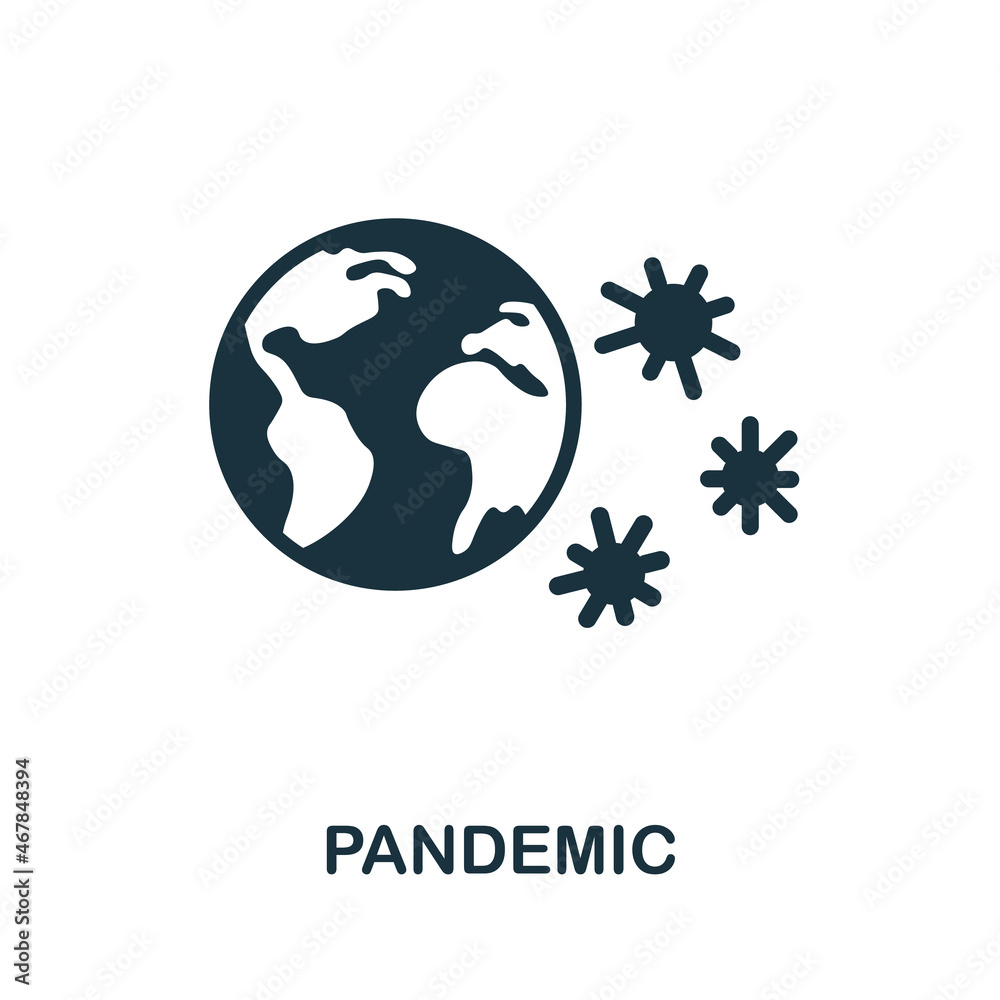 Pandemic icon. Monochrome sign from vaccination collection. Creative Pandemic icon illustration for web design, infographics and more