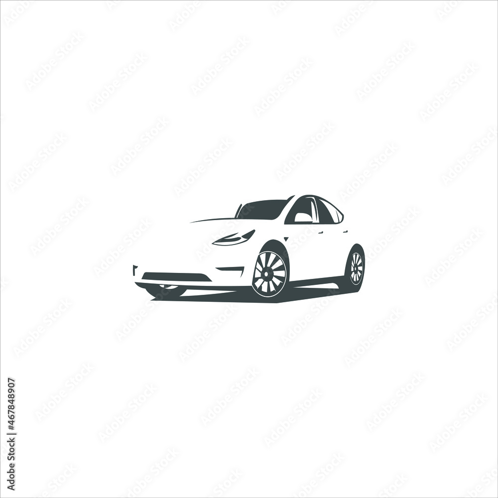 Automotive vector sport car silhouette graphic element