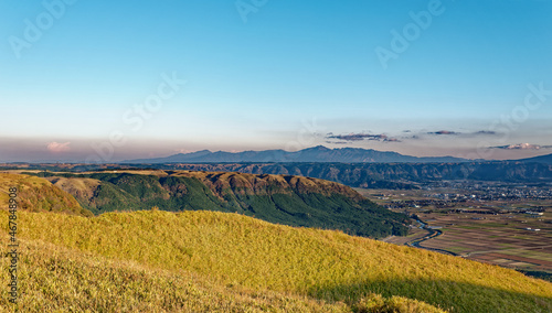 view of Aso caldera from Daikanbo in Kumamoto, Japan