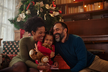Bonding time of mixed race family during holidays