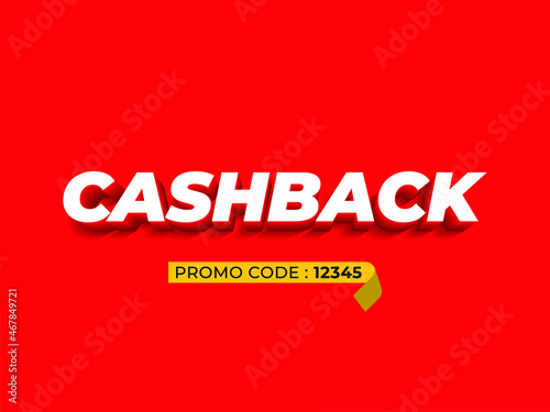 3d illustrations. cash back  sale banner vector template.