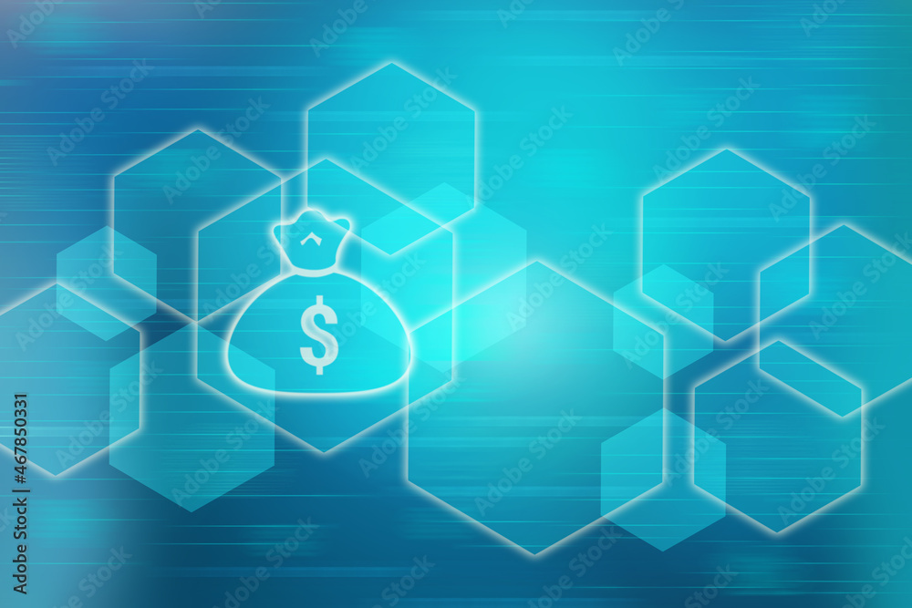 Fototapeta premium 2d rendering dollar business graph background 