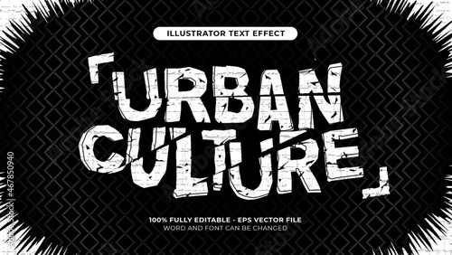 urban slice and rough street poster style text effect template