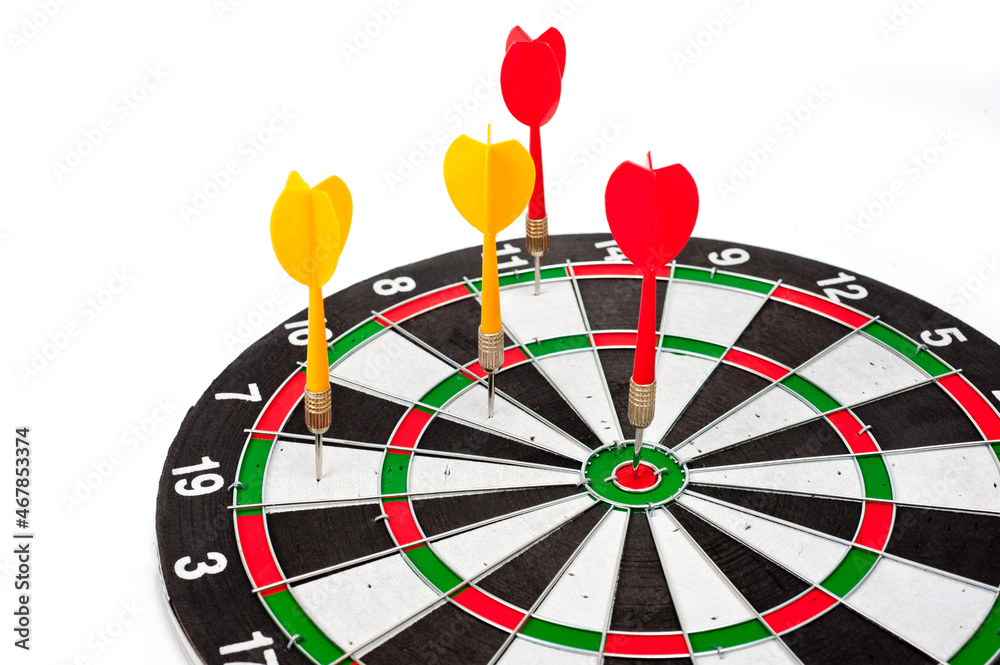 A dartboard with an arrow hitting the target is like a symbol of achieving the desired results and success.