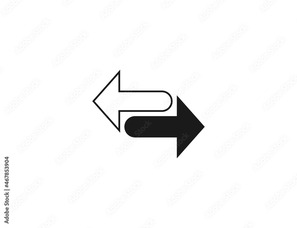Arrow, two way, direction icon. Vector illustration. Flat design. Arrow, two way, direction icon. Vector illustration. Flat design.