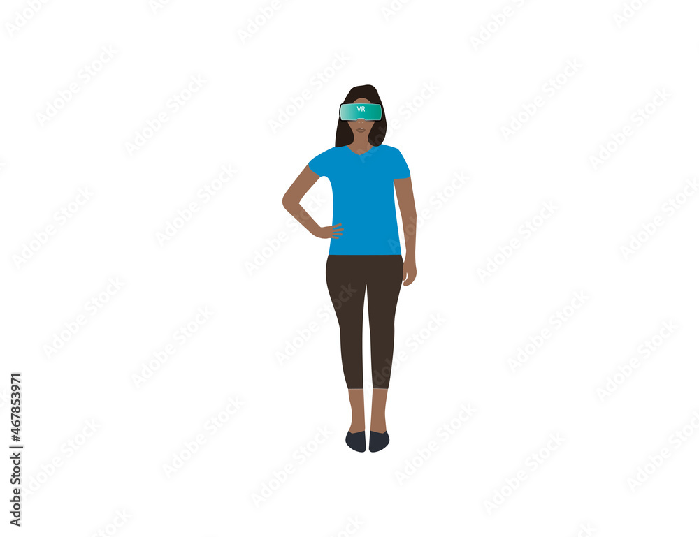 Woman, virtual reality, vr icon. Vector illustration. Flat design. Woman, virtual reality, vr icon. Vector illustration. Flat design.