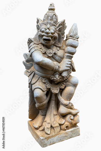 ancient sculpture statue on white isolated background