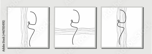 
abstraction, poster, girl, in one line, face, profile, model, interior, bedroom, decor, wall, picture, dermatologist, care, beauty salon, masks, woman, fashionista, graduate, fashion, symbol,