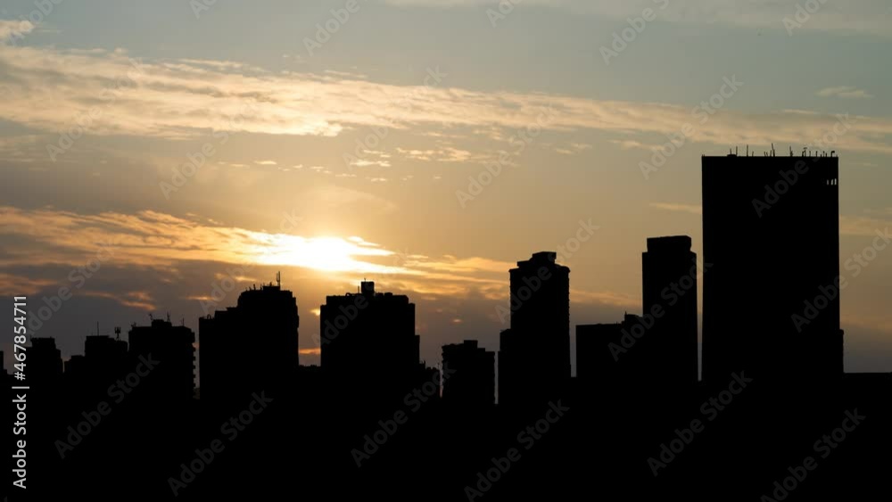 Jeddah Skyline: Time Lapse at Sunrise with Colorful Clouds, Saudi Arabia Jeddah Skyline: Time Lapse at Sunrise with Colorful Clouds, Saudi Arabia