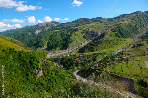 A small village on a mountainside in Georgia.