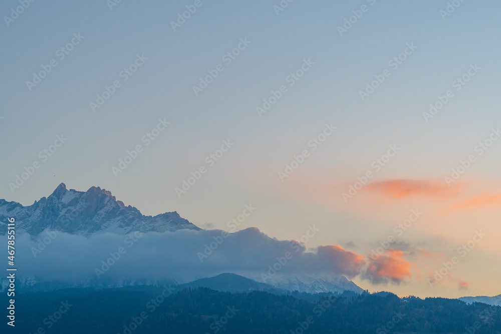 Fototapeta premium Swiss Sunset