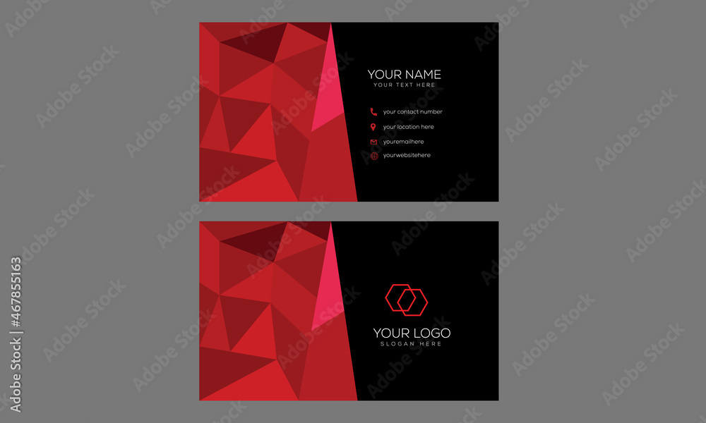 Fototapeta premium modern red and black business card template vector design