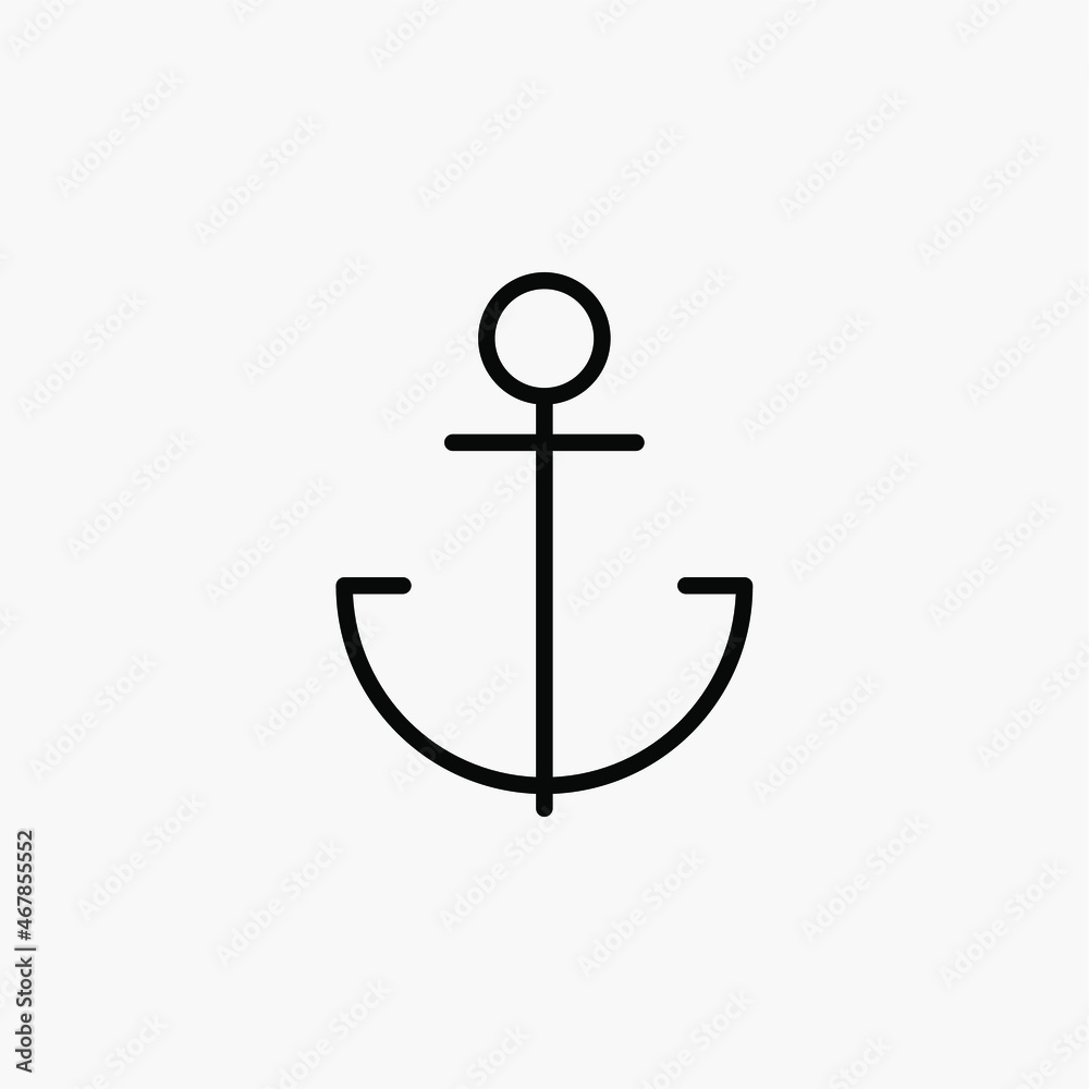 Anchor line icon design concept Anchor line icon design concept