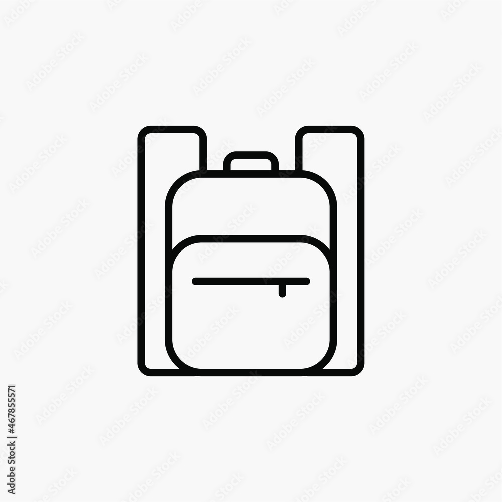 Backpack line icon design concept Backpack line icon design concept