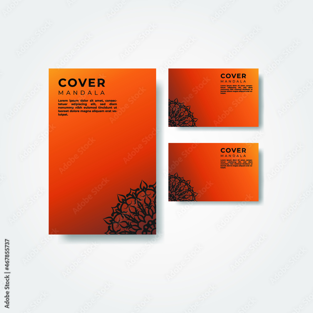 Fototapeta premium cover template with mandala flower.