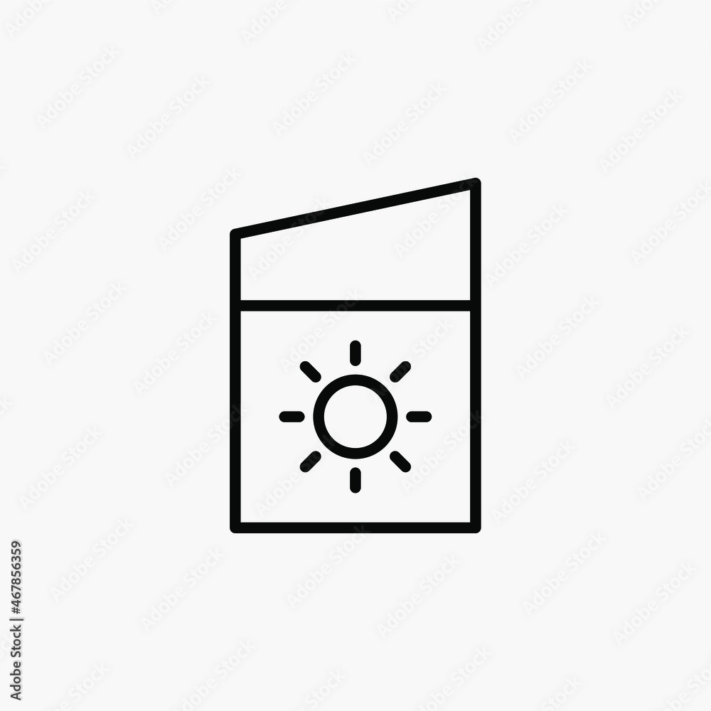 Sunscreen, sunblock line icon design concept Sunscreen, sunblock line icon design concept