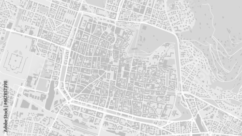 White and light grey Brescia City area vector background map, streets and water cartography illustration.