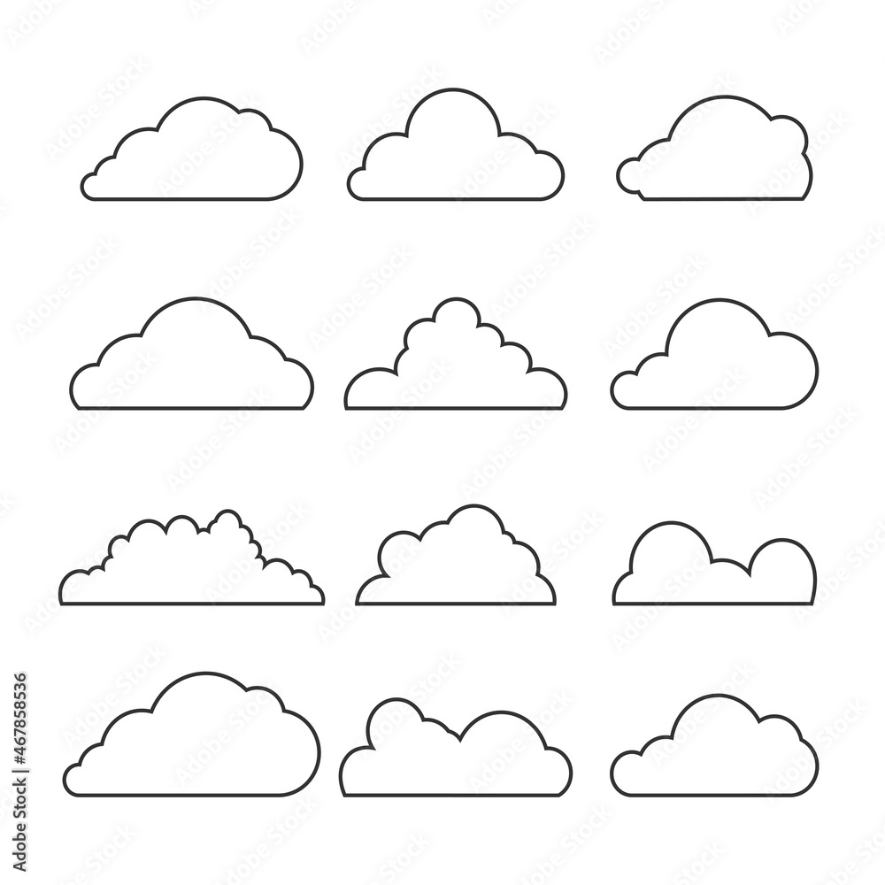 Big Cloud Flat four color minimal icon set. Big Cloud Flat four color minimal icon set.
