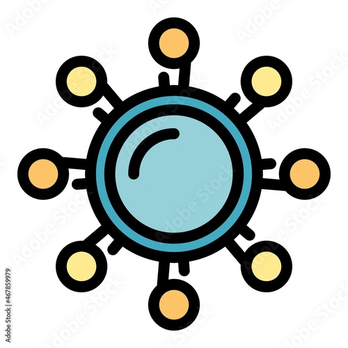 Bulgaricus microorganism icon. Outline bulgaricus microorganism vector icon color flat isolated