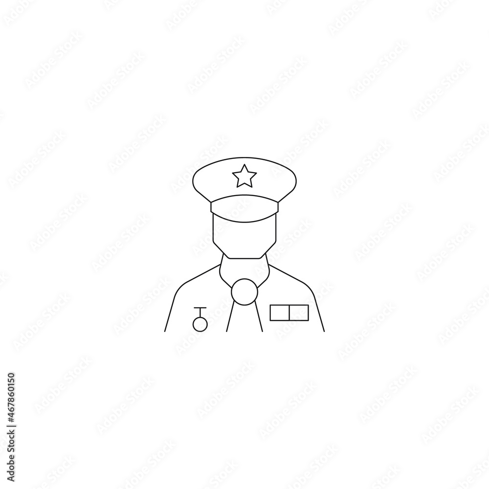 Military concept. Single premium pictogram perfect for logos, mobile apps, online shops and web sites. Vector symbol of faceless soldier isolated on white background Military concept. Single premium pictogram perfect for logos, mobile apps, online shops and web sites. Vector symbol of faceless soldier isolated on white background