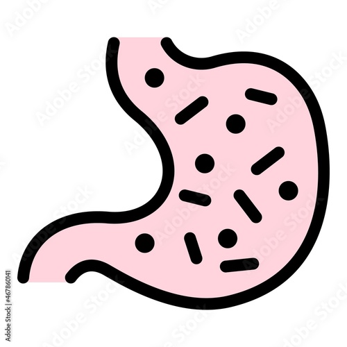 Stomach probiotics icon. Outline stomach probiotics vector icon color flat isolated