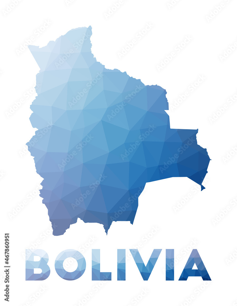 Low poly map of Bolivia. Geometric illustration of the country. Bolivia polygonal map. Technology, internet, network concept. Vector illustration. Low poly map of Bolivia. Geometric illustration of the country. Bolivia polygonal map. Technology, internet, network concept. Vector illustration.