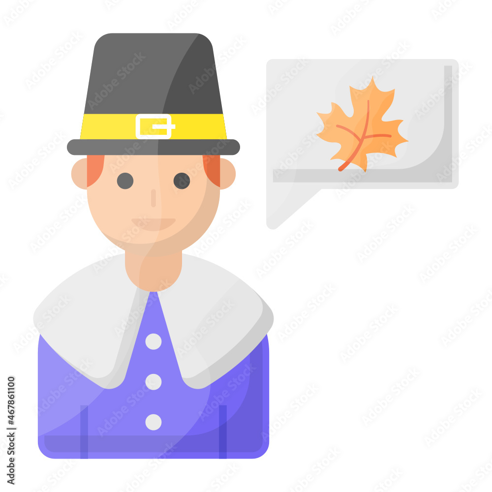 Thanksgiving day Pilgrim avatar Concept Vector Icon Design, Harvest festival Symbol, Secular holiday Sign, Religious and cultural traditions Stock Illustration Thanksgiving day Pilgrim avatar Concept Vector Icon Design, Harvest festival Symbol, Secular holiday Sign, Religious and cultural traditions Stock Illustration