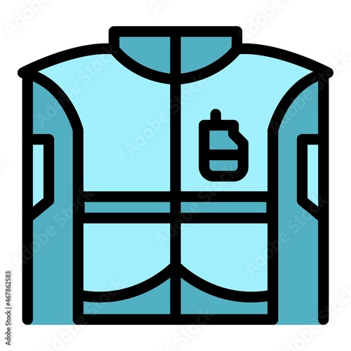 Rescuer equipment icon. Outline rescuer equipment vector icon color flat isolated
