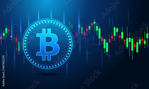 Modern way of exchange. Bitcoin or Cryptocurrency is convenient payment in global economy market. Virtual digital currency and financial investment trade concept. Vector Illustration.