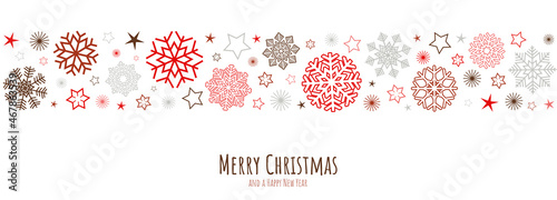 christmas greetings banner with snow flakes