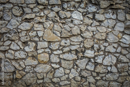 Wall built of jointed rough limestone