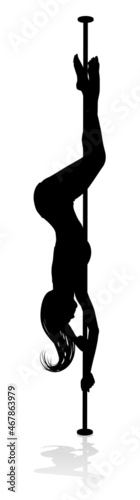 Pole Dancer Woman Silhouette