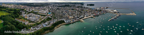 aerial view on the harbor of douarnenez