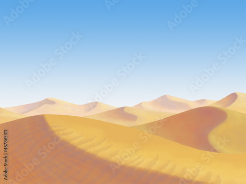 Desert graphic color landscape sketch illustration 