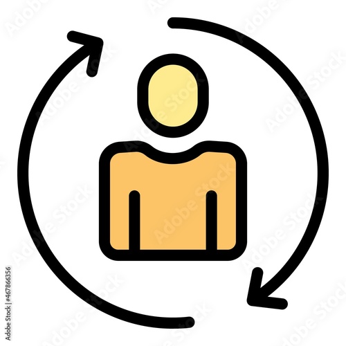 Interpersonal adaptation icon. Outline interpersonal adaptation vector icon color flat isolated