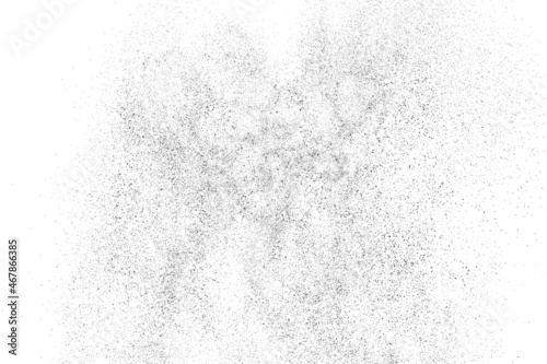 Distressed black texture. Dark grainy texture on white background. Dust overlay textured. Grain noise particles. Rusted white effect. Grunge design elements. Vector illustration, EPS 10. © sergio34