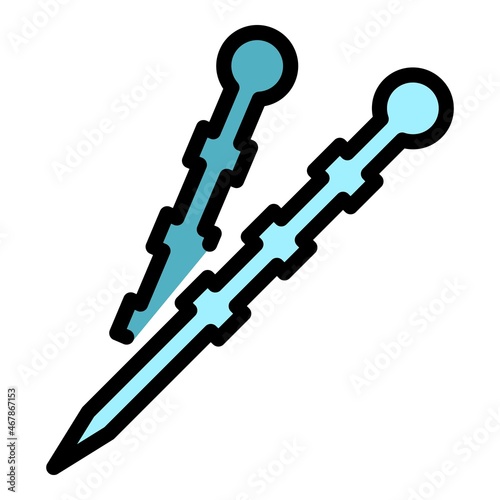 Ornamental toothpick icon. Outline ornamental toothpick vector icon color flat isolated