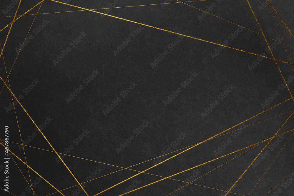 Japanese style image background in matte black with gold lines - obrazy, fototapety, plakaty 