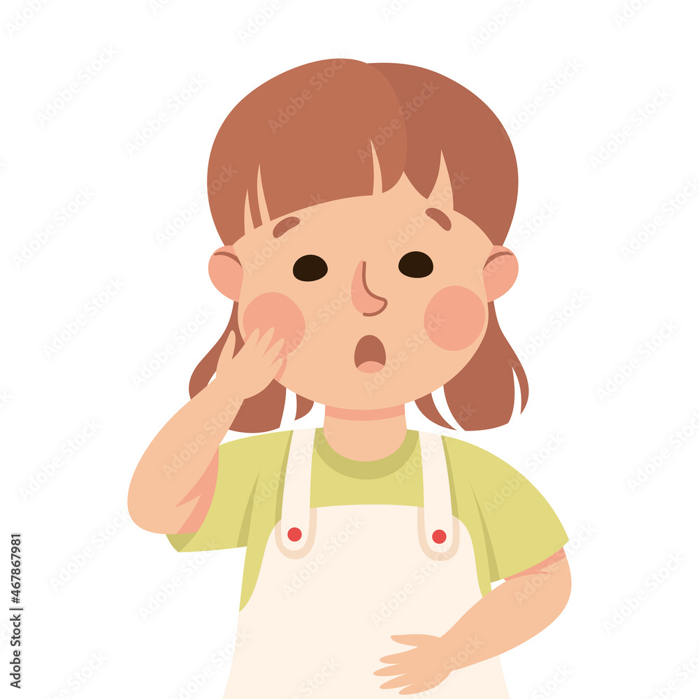 Little Girl Demonstrating Facial Expression and Emotion Gasping Vector Illustration Little Girl Demonstrating Facial Expression and Emotion Gasping Vector Illustration