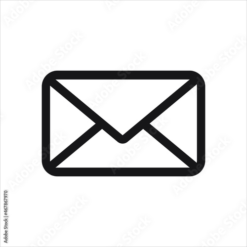 Email envelope mail icon isolated on white background, vector Illustration. EPS 10
